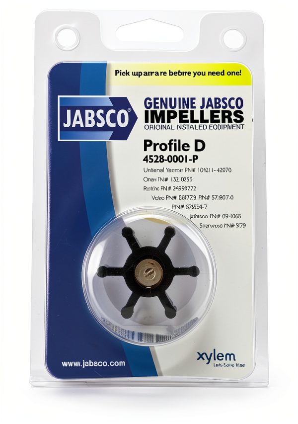 Jabsco 4528-0001-P Neoprene 6-Blade Impeller 1-9/16" for Boat Pumps-1